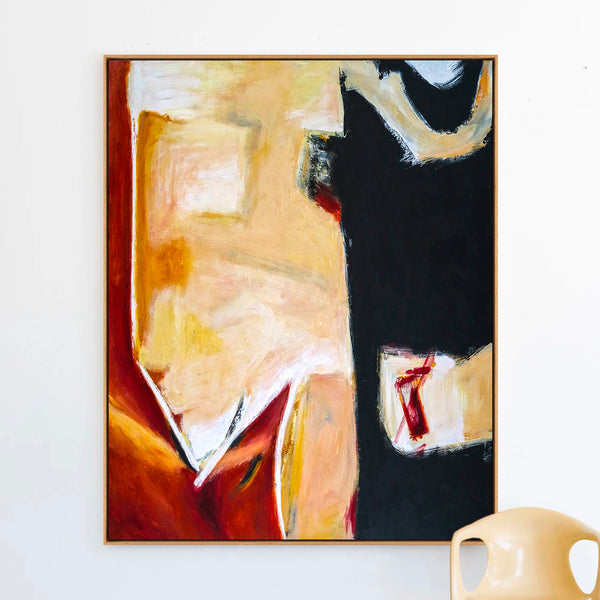 Abstract Painting – Original Wall Art – Large Oil & Acrylic Painting on Canvas – Modern Minimalist Canvas Art – “In That Manner”