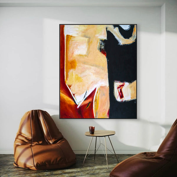 Abstract Painting – Original Wall Art – Large Oil & Acrylic Painting on Canvas – Modern Minimalist Canvas Art – “In That Manner”