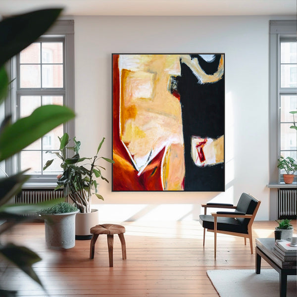 Abstract Painting – Original Wall Art – Large Oil & Acrylic Painting on Canvas – Modern Minimalist Canvas Art – “In That Manner”