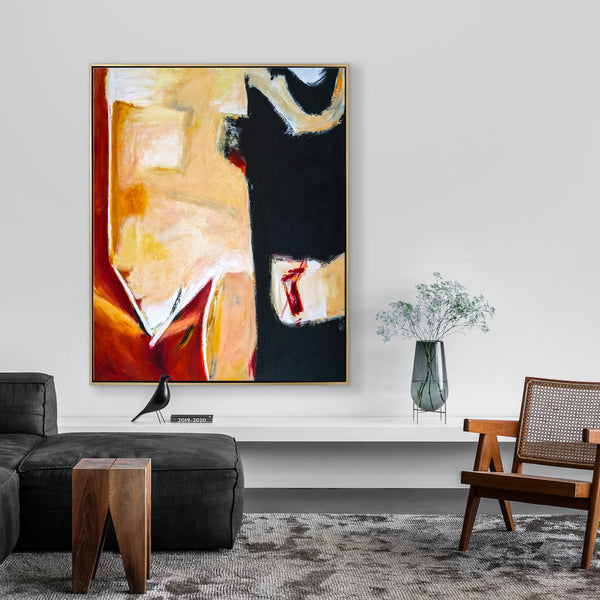 Abstract Painting – Original Wall Art – Large Oil & Acrylic Painting on Canvas – Modern Minimalist Canvas Art – “In That Manner”