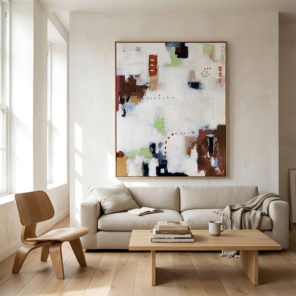 Moody Green Abstract Wall Art — Large Original Oil Painting, Textured Canvas — "Keepers"