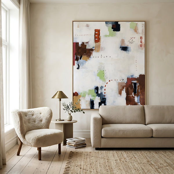 Moody Green Abstract Wall Art — Large Original Oil Painting, Textured Canvas — "Keepers"