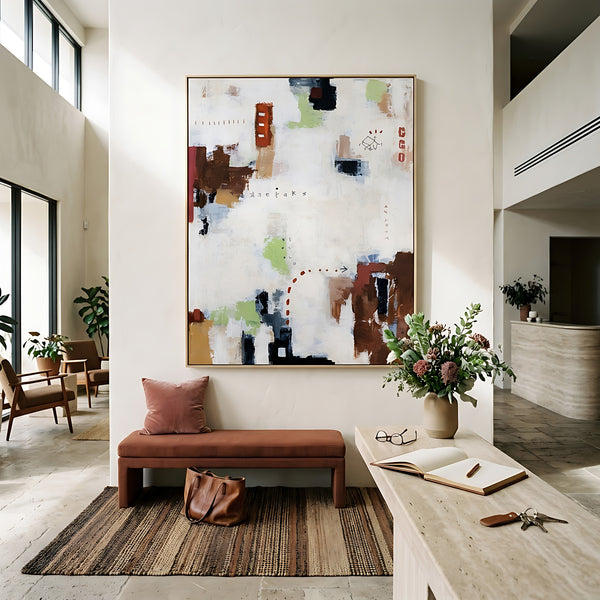 Moody Green Abstract Wall Art — Large Original Oil Painting, Textured Canvas — "Keepers"