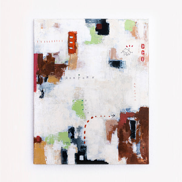 Moody Green Abstract Wall Art — Large Original Oil Painting, Textured Canvas — "Keepers"
