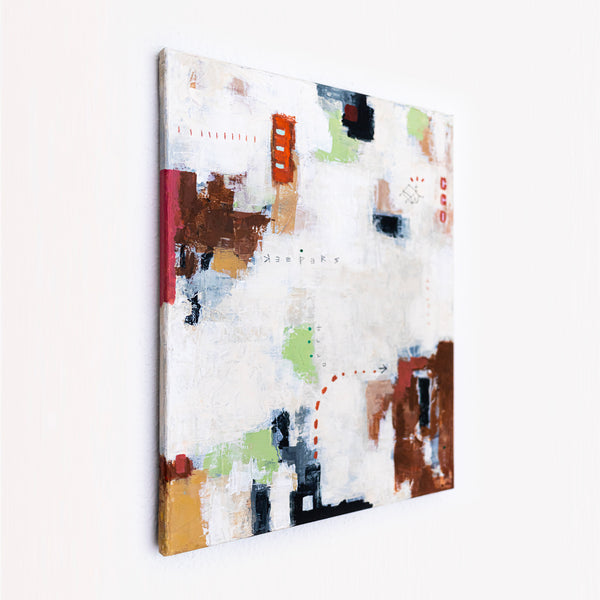 Moody Green Abstract Wall Art — Large Original Oil Painting, Textured Canvas — "Keepers"