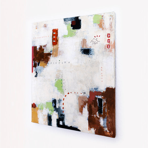Moody Green Abstract Wall Art — Large Original Oil Painting, Textured Canvas — "Keepers"