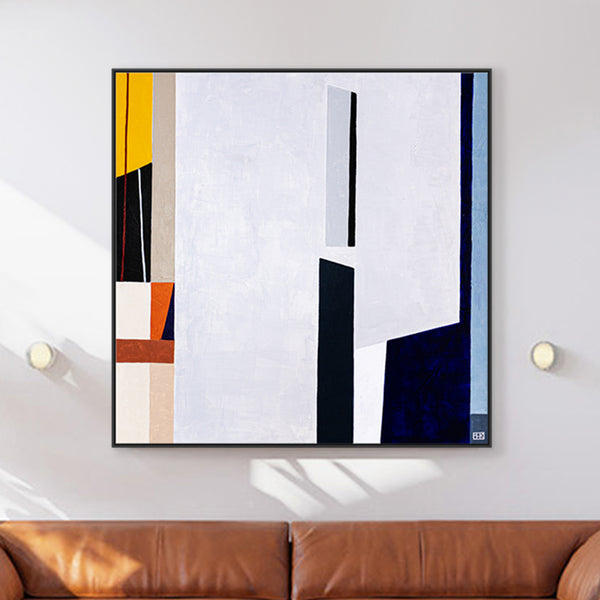 Original Large Abstract Paintings in Acrylic, Geometric Minimalist Contemporary Modern Canvas Wall Art | Komp