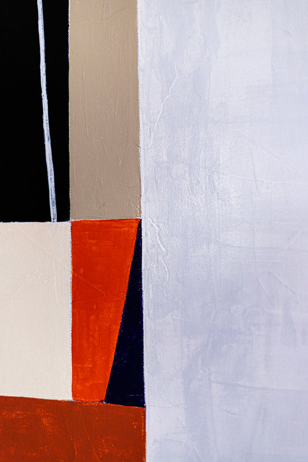 Original Abstract Paintings, Geometric Minimalism Modern Canvas Wall Art | Komp (30"x30")