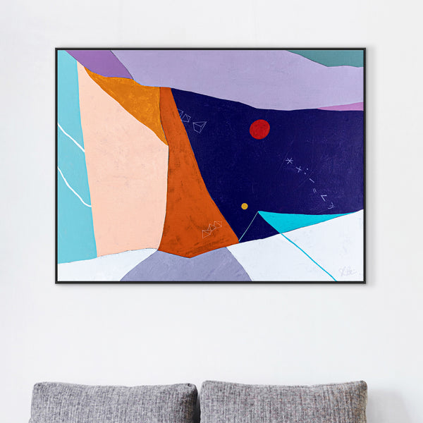 Original Abstract Colorful Painting, Symbolic Expression Modern Canvas Wall Art | Kusnoci (32"x24")