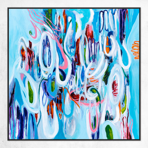Vivid Depiction of Ebb and Flow in Original Contemporary Abstract Modern Painting | Kyma (48"x48")