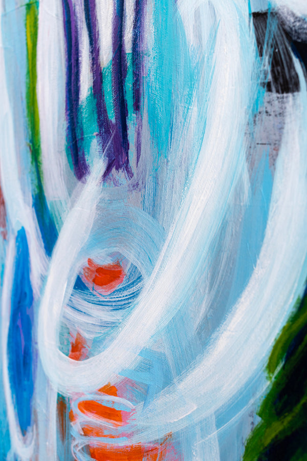 Vivid Depiction of Ebb and Flow in Original Contemporary Abstract Modern Painting | Kyma (48"x48")