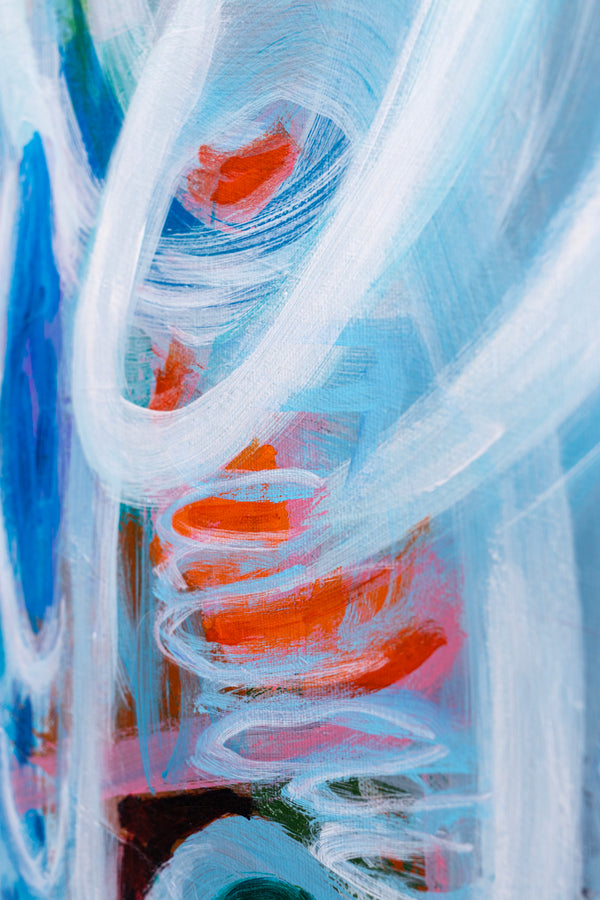 Vivid Depiction of Ebb and Flow in Original Contemporary Abstract Modern Painting | Kyma (48"x48")