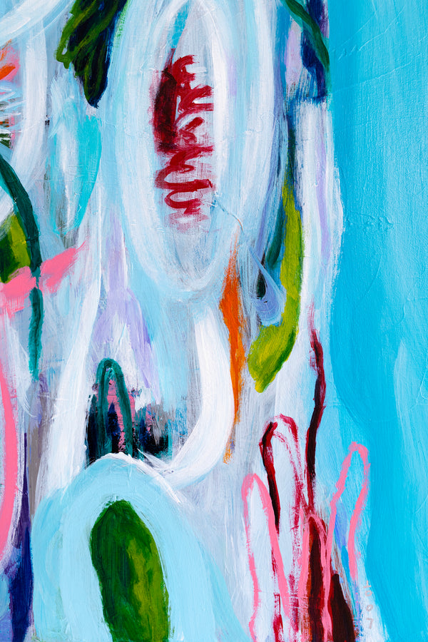 Vivid Depiction of Ebb and Flow in Original Contemporary Abstract Modern Painting | Kyma (48"x48")