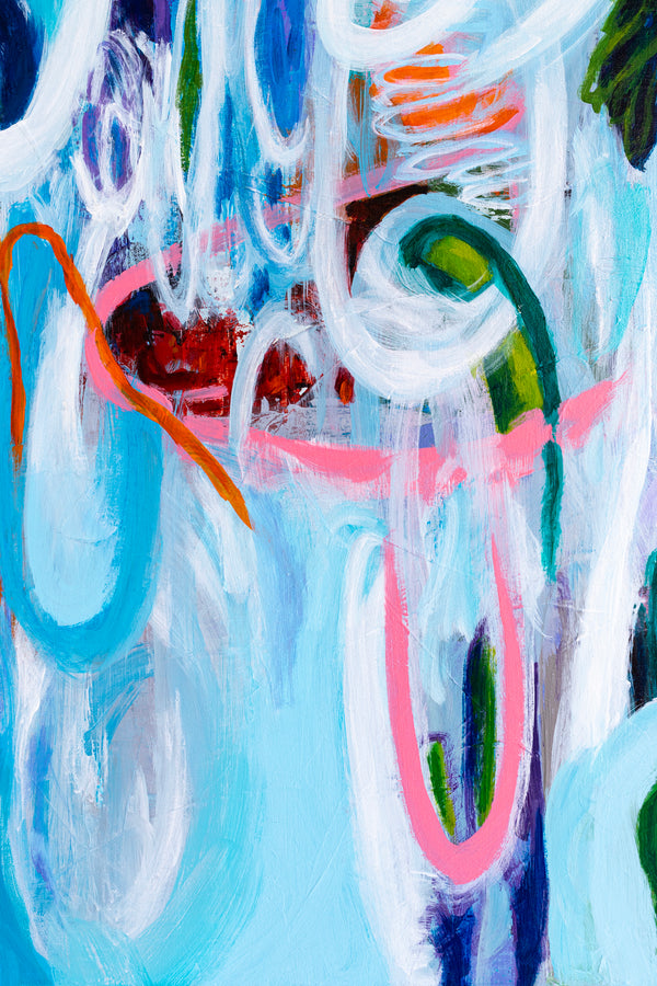 Vivid Depiction of Ebb and Flow in Original Contemporary Abstract Modern Painting | Kyma (48"x48")