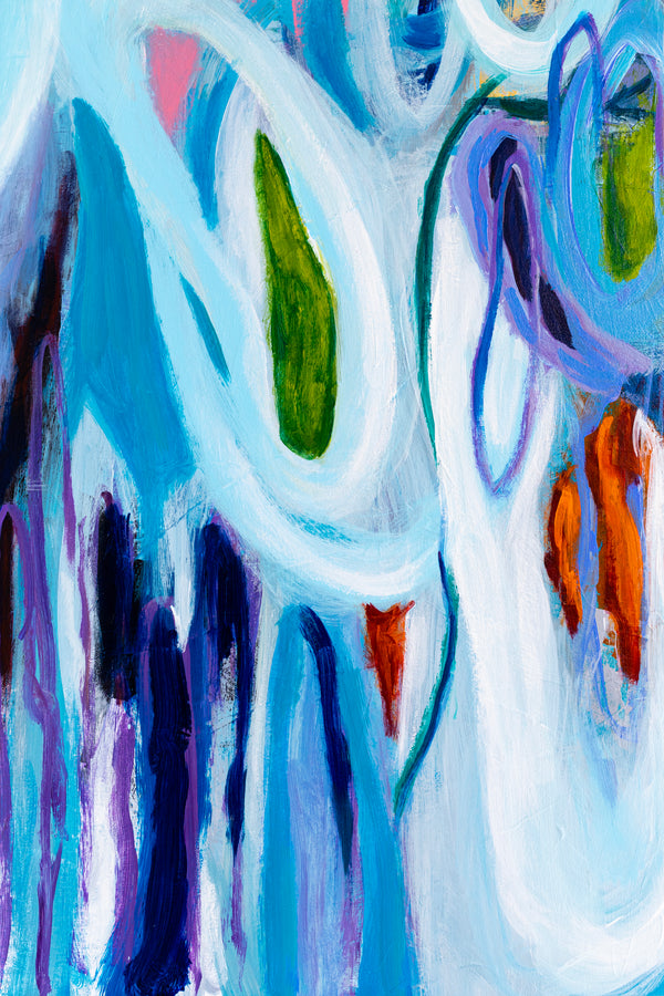 Vivid Depiction of Ebb and Flow in Original Contemporary Abstract Modern Painting | Kyma (48"x48")