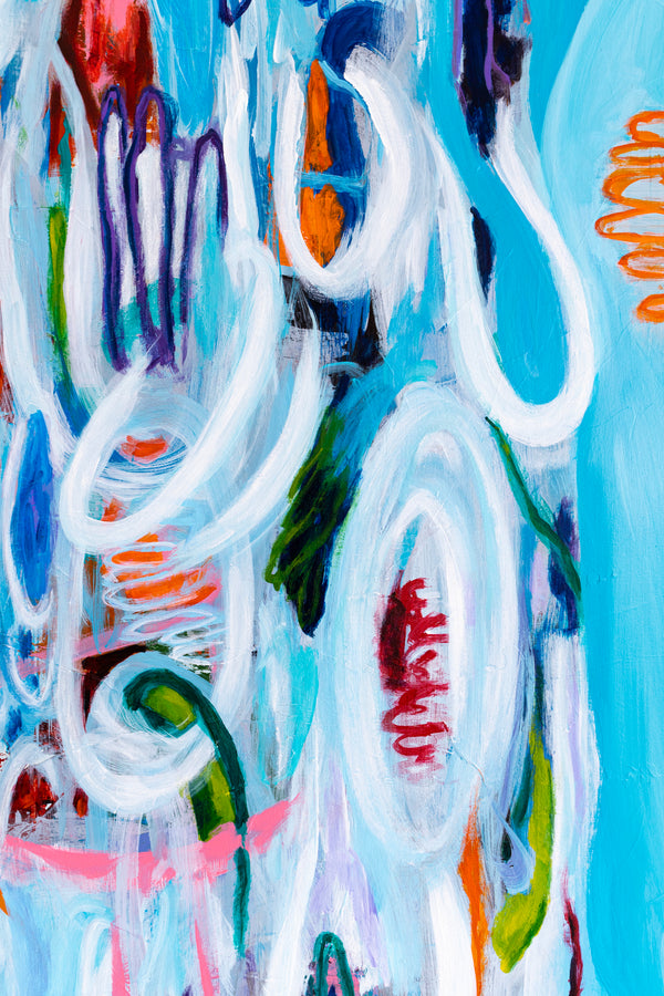 Vivid Depiction of Ebb and Flow in Original Contemporary Abstract Modern Painting | Kyma (48"x48")