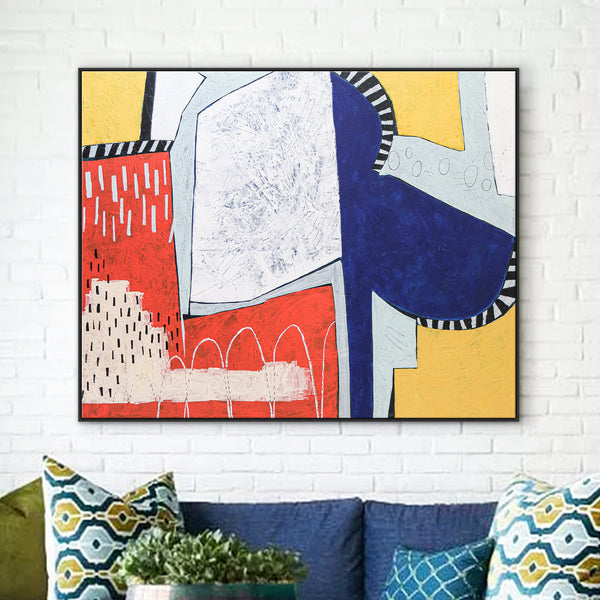 Vibrant Celebration of Joy in Large Abstract Original Acrylic Painting, Colorful Modern Canvas Wall Art | Laetus