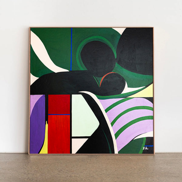 Abstract Painting – Original Wall Art – Oil & Acrylic Painting on Canvas – Large Textured Modern Painting – Leniter (39"x39” | 99x99 cm)