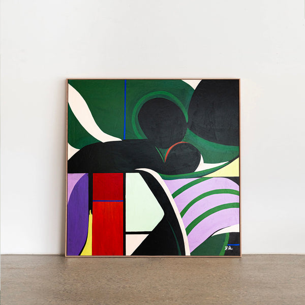 Abstract Painting – Original Wall Art – Oil & Acrylic Painting on Canvas – Large Textured Modern Painting – Leniter (39"x39” | 99x99 cm)