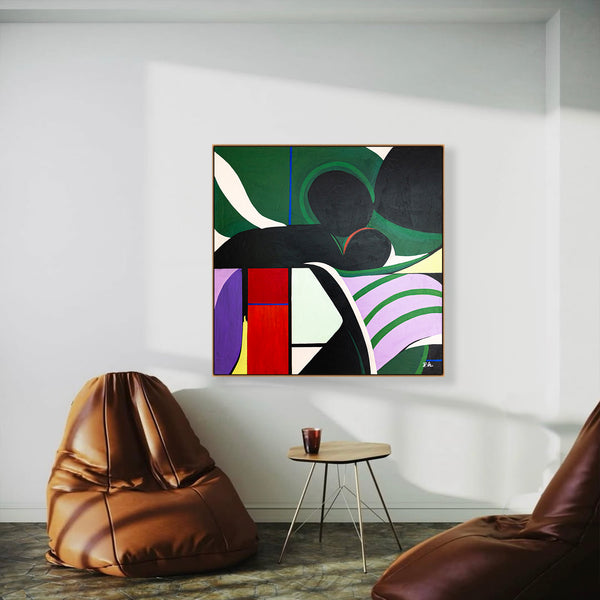 Abstract Painting – Original Wall Art – Oil & Acrylic Painting on Canvas – Large Textured Modern Painting – Leniter (39"x39” | 99x99 cm)