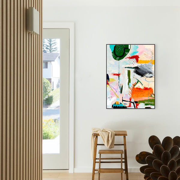 Modern Contemporary Original Abstract Painting, Acrylic, Oil Pastels & Pencils in Vibrant Colors | Lepitus (30"x40")