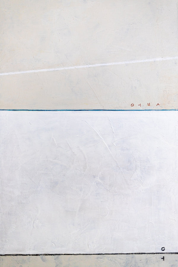 Abstract Wall Art — Large Minimalist Grey Yellow Original Oil Painting, Textured Canvas — "Linea et Spatium" (28"x28" | 71x71cm)