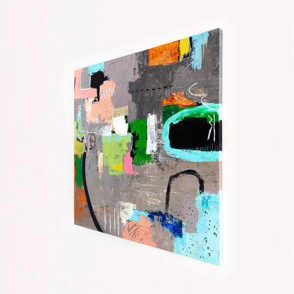Creative Abstract Colorful Painting, A Bold Contemporary Expressionism Wall Art | Belle II (48"x48")