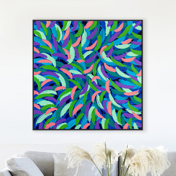 Dynamic Colorful Abstract Painting, Modern Canvas Wall Art to Ignite Your Imagination | Locomotion in color II (40"x40")