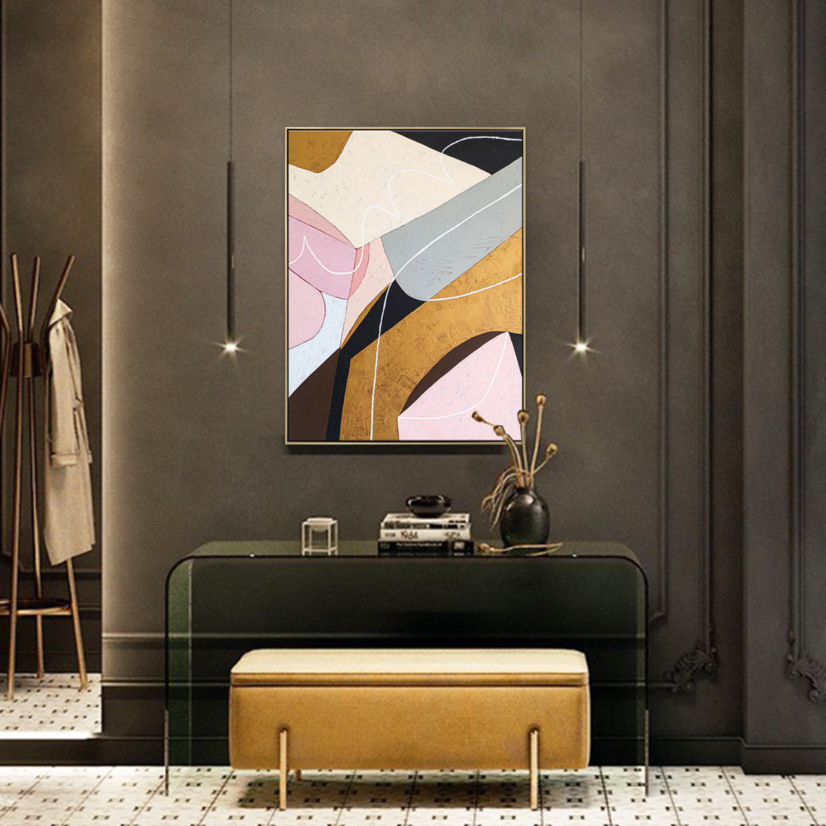 Captivating Original Abstract Acrylic Painting of Opulence & Tranquili