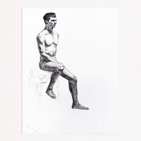 Male Nude Seated on a Chair II, 2000