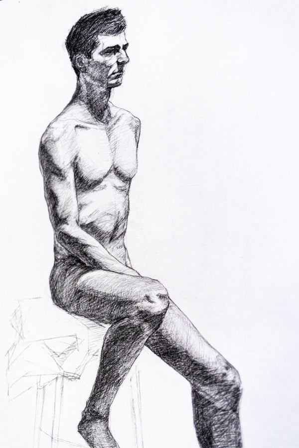 Male Nude Seated on a Chair II, 2000