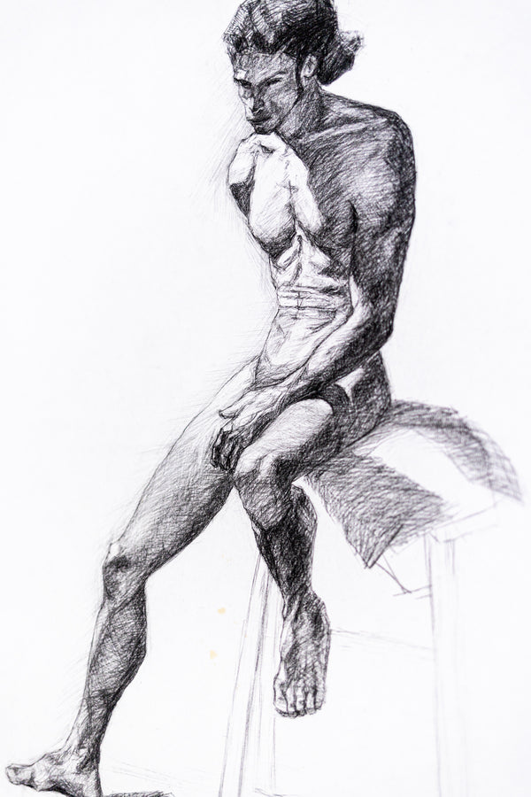 Male Nude Seated on a Chair I, 2000
