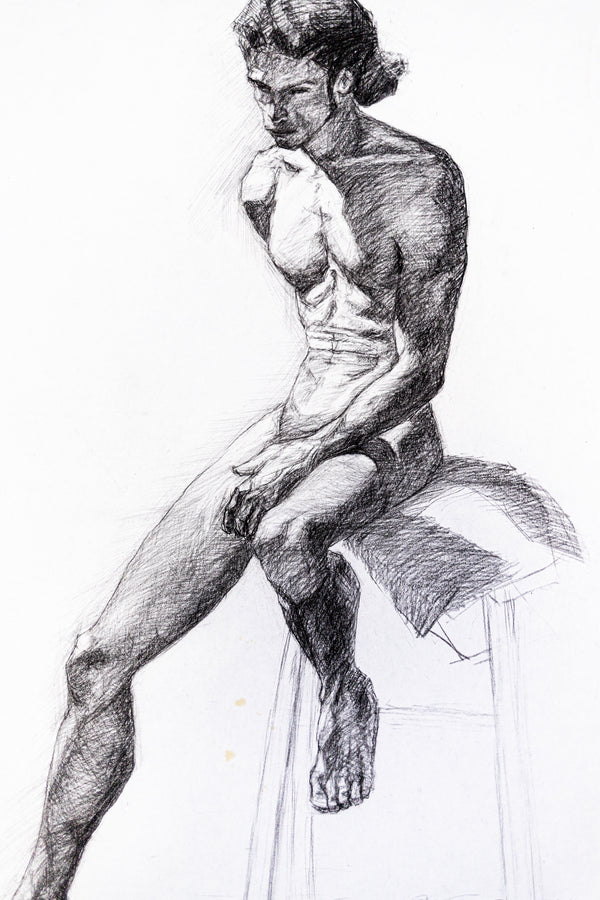Male Nude Seated on a Chair I, 2000