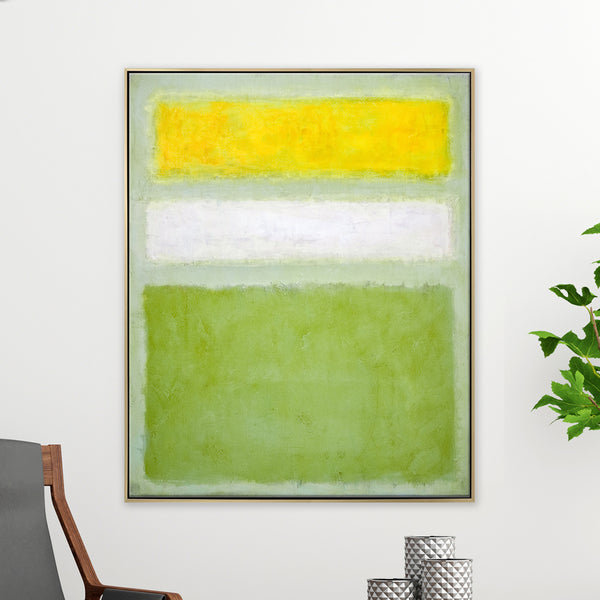 Original Abstract Painting of Rothko-Inspired, Large Modern Canvas Wall Art in Conveying Warmth and Peace | Meadow