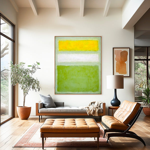 Abstract Painting – Original Wall Art – Large Oil & Acrylic Painting on Canvas – Modern Minimalist Contemporary Canvas Art – “Meadow”