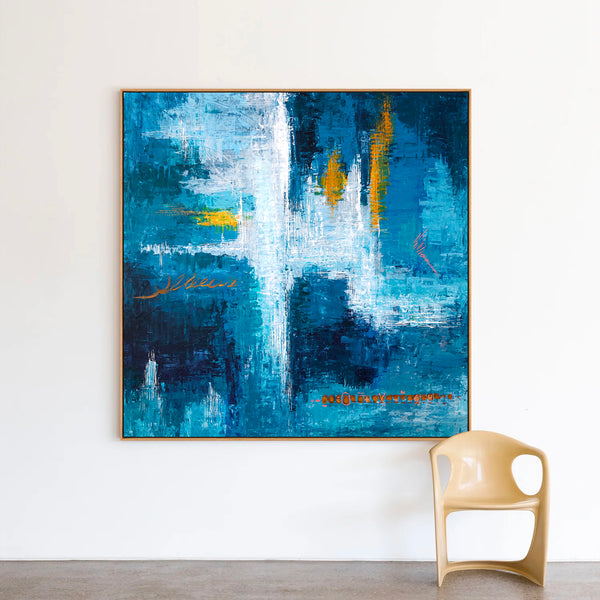 Abstract Painting – Original Wall Art – Large Oil & Acrylic Painting on Canvas – Modern Minimalist Contemporary Canvas Art – “Measurement”