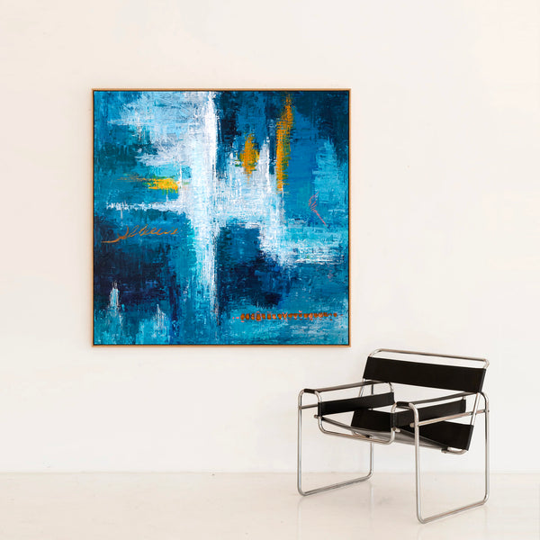 Abstract Painting – Original Wall Art – Large Oil & Acrylic Painting on Canvas – Modern Minimalist Contemporary Canvas Art – “Measurement”
