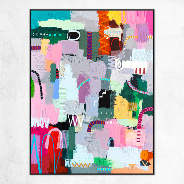 Abstract Modern Expressionism Painting, Celebrating Light Colors & Bold Compositions Canvas Art | Memoria (36"x48")
