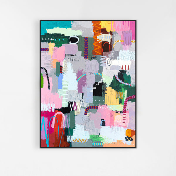 Abstract Modern Expressionism Painting, Celebrating Light Colors & Bold Compositions Canvas Art | Memoria (36"x48")