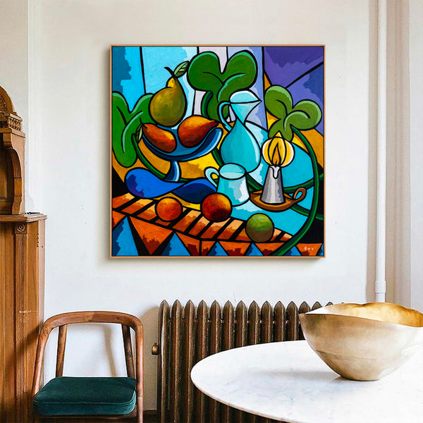 Abstract Painting - Original Wall Art – Large Oil & Acrylic on Canvas – Minimalist Abstract Wall Art – Mensa Lucis (40"x40" | 101x101cm)