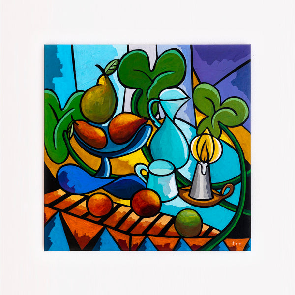 Abstract Painting - Original Wall Art – Large Oil & Acrylic on Canvas – Minimalist Abstract Wall Art – Mensa Lucis (40"x40" | 101x101cm)