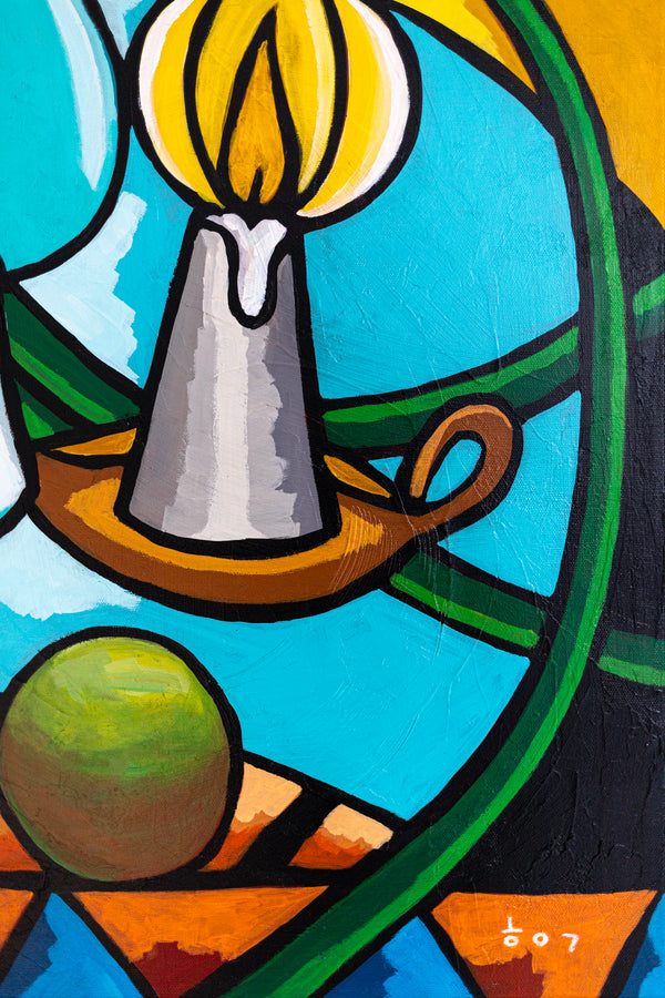 Abstract Painting - Original Wall Art – Large Oil & Acrylic on Canvas – Minimalist Abstract Wall Art – Mensa Lucis (40"x40" | 101x101cm)