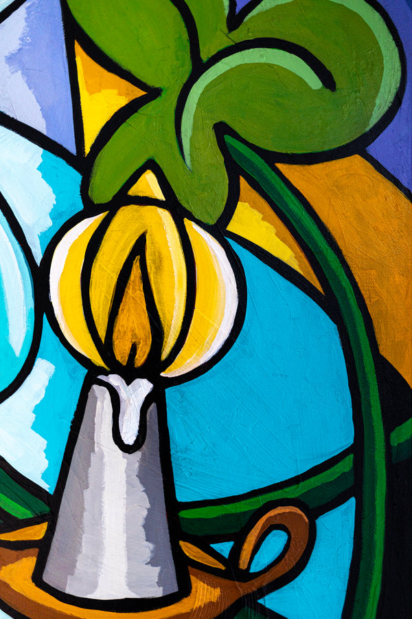 Abstract Painting - Original Wall Art – Large Oil & Acrylic on Canvas – Minimalist Abstract Wall Art – Mensa Lucis (40"x40" | 101x101cm)