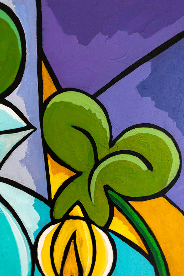 Abstract Painting - Original Wall Art – Large Oil & Acrylic on Canvas – Minimalist Abstract Wall Art – Mensa Lucis (40"x40" | 101x101cm)