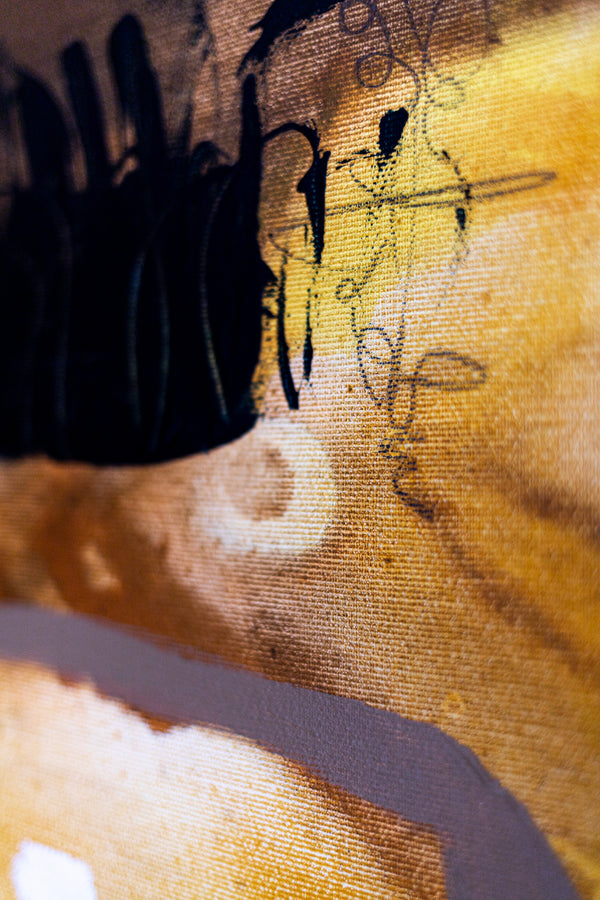 Abstract Painting - Original Wall Art – Oil & Acrylic on Canvas – Earth tone Contemporary Modern Art – Meursault (32"x32" | 81x81cm)