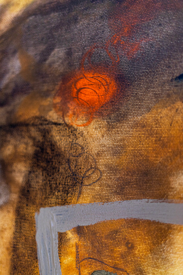 Abstract Painting - Original Wall Art – Oil & Acrylic on Canvas – Earth tone Contemporary Modern Art – Meursault (32"x32" | 81x81cm)