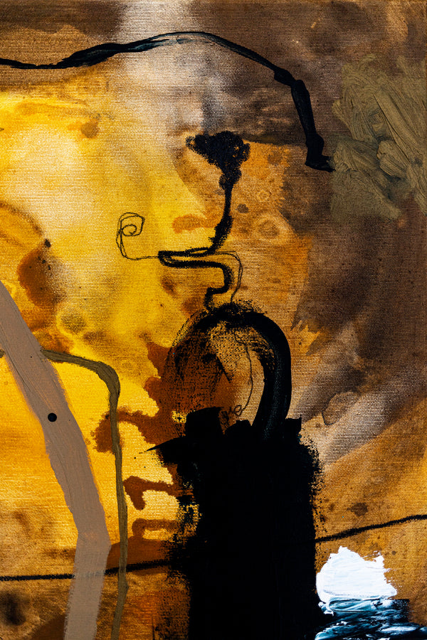 Abstract Painting - Original Wall Art – Oil & Acrylic on Canvas – Earth tone Contemporary Modern Art – Meursault (32"x32" | 81x81cm)