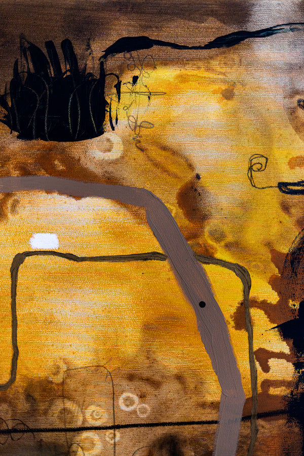 Abstract Painting - Original Wall Art – Oil & Acrylic on Canvas – Earth tone Contemporary Modern Art – Meursault (32"x32" | 81x81cm)