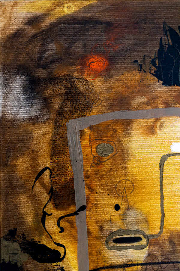 Abstract Painting - Original Wall Art – Oil & Acrylic on Canvas – Earth tone Contemporary Modern Art – Meursault (32"x32" | 81x81cm)