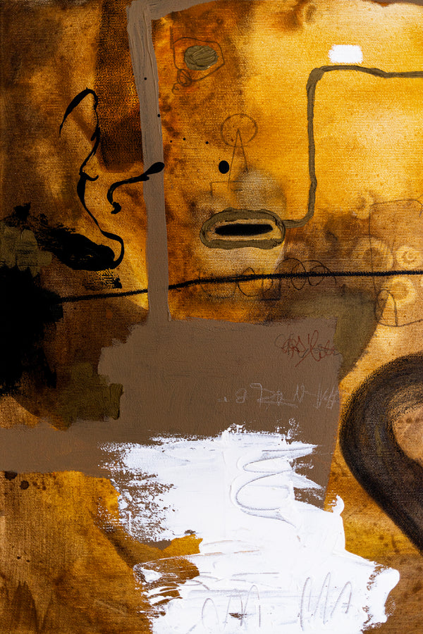 Abstract Painting - Original Wall Art – Oil & Acrylic on Canvas – Earth tone Contemporary Modern Art – Meursault (32"x32" | 81x81cm)